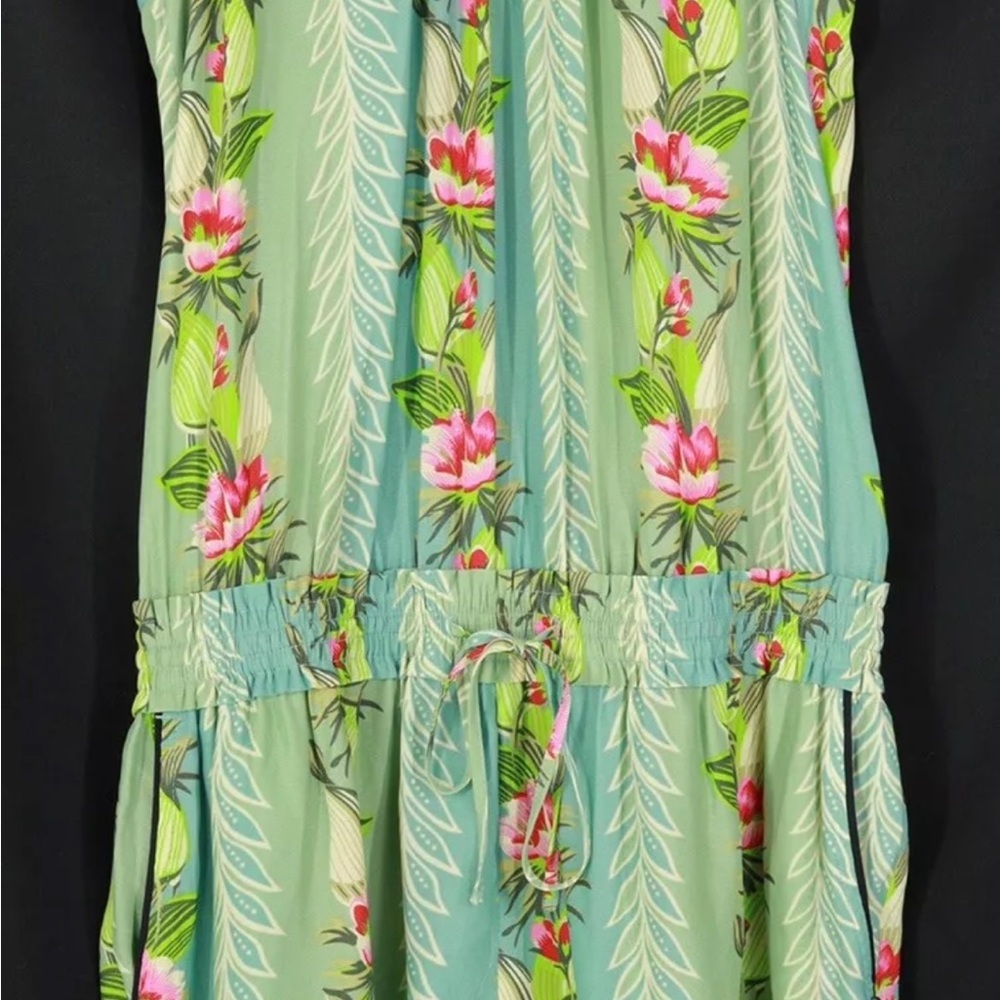 Scotch & Soda Floral Mint Green Teal Halter Jumpsuit - Picture 3 of 4